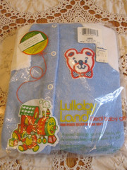 Vintage NOS LULLABY LAND One-Piece Sleeper Teddy Bear Baby Size L NEW SEALED