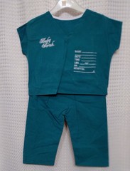Unisex Baby Scrub Green Infant 2 Piece Scrub Set with Birth Announcement NEW