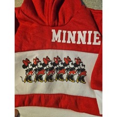 VTG Disney Baby Minnie Mouse Red White Graphic Hoodie Sweatshirt, Size 3-6 Mos