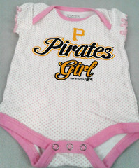 Infant Polka Dot Pirates Girl Team Athletics One Piece Outfit Size 0-3 M (B17)