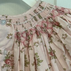 Petit Ami Baby Girl Pink Floral Pintuck Smocked Dress 12 Month NWT