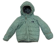 The North Face Toddler Girls Puffer Jacket 2T Hooded Insulated Reversible Blue