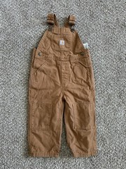 Carhartt Overalls Toddler Size 2T Brown Canvas Flannel Lined
