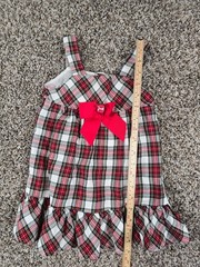 Youngland Girls Sz 3T Sleeveless Dress Black Red Plaid Bow Front
