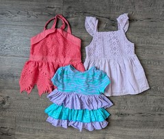 Baby Toddler Girl Short Sleeve Top Lot 18 2T Ruffle Crochet Pink Boutique Boho