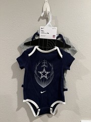 Nike Dallas Cowboys 2-pack Baby Bodysuits Size 3-6 Months New