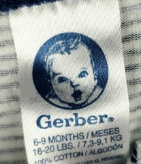 Gerber 5-9 Months 1 Piece White/Blue Stripes Zipper in the middle USA Seller