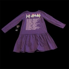 Def Leppard Dress Long Sleeve Royal Purple, Size 3T Girls