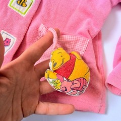 Vintage 2000s Y2K Disney Baby Winnie The Pooh Pink Character Puff Cardigan Sz 2T