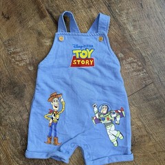 Disney Pixar Toy Story Baby Woody and Buzz Adjustable Overalls 6-9 months Blue
