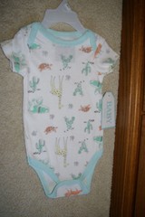 NWT Baby Boy Gir1 One-Piece 6-9 Mos Animal Print Bodysuit Short Sleeve Cotton