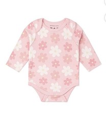 Newborn Baby Girl Pants Bodysuit 2 PC Set Cute Pink Floral Outfit New