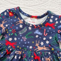 Hanna Andersson Girls’ Long Sleeve Winter Holiday Skater Swing Dress (6-12m)