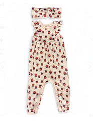 Cat & Jack 12 Months Strawberry Ruffle Romper & Headband, Jumpsuit Summer