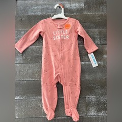 Carter’s Infant Pink/Peach Little Sister Footie Pajamas, Onepiece. 9M, Baby.