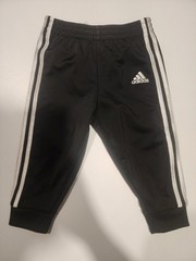 adidas Track Pants 9M Black White Elastic Waist Baby Toddler Logo Sports