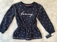 TOMMY HILFIGER TODDLER’S Floral Embroider LS SWEATSHIRT SZ 4T NWT