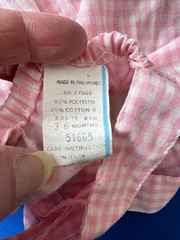 Baby Girl Vintage Pink Blue Yellow Gingham White Romper Outfit CottageCore 3-6M