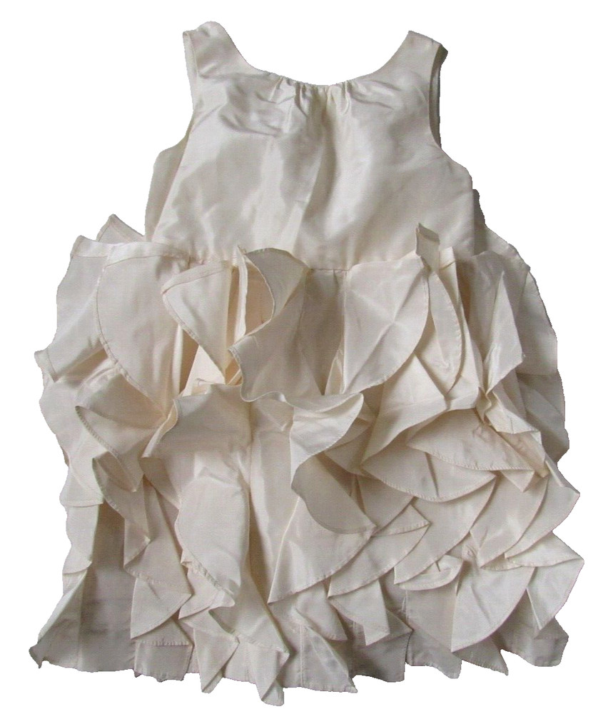 Crewcuts Dress Ivory Ruffle Silk Lyla Wedding Special Occasion Toddler 3