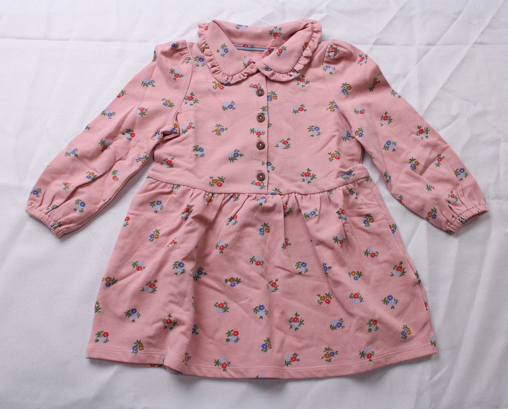 Mini Boden Girls Relaxed Fit Cosy Jersey Shirt Dress AP2 Pink Size: 2-3Y