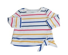 *DIP Tie Knot Long Sleeve Top Striped Multi Colors Baby Girl Size 3-6m