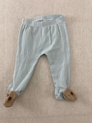 Carter’s Just One You Footed Pants Boys 6M Blue White Stripe Elastic Waistband