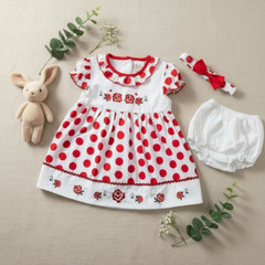 We’re Kids 2T Toddler Girl Polka Dot Rose Dress NWT Red & White