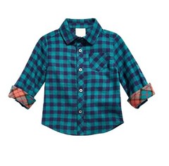 First Impressions Baby Boy 3-6M Navy Nautical Plaid Pocket Button Down Shirt NWT