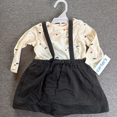 Carter’s Girls 3 Piece Halloween Print Skirt Set 12 Months Cream Dark Gray