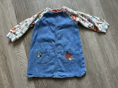 Next Pumpkin Print Raglan Denim Dress – Age 12-18 Month – Embroidered Pumpkin