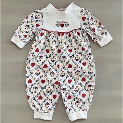 Vintage 90s Baby B’Gosh Infant Girl 3-6M Bubble Romper One Piece Heart Floral