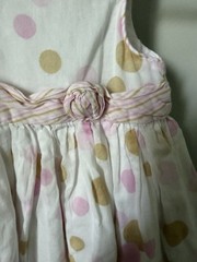 Marmellata Girls 3-6M White Pink Polka Dot Fit & Flare Dress Sleeveless