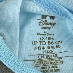 Disney Store Baby Blue Cotton Mickey Mouse Pluto One Piece Footed Pajamas 3-6 M