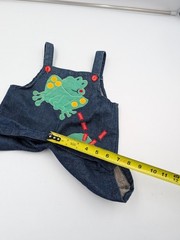 Vintage Denim Overalls Frog Cute 6-9 Month Baby Boy Animal Y2K 90s Cartoon