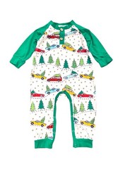Marie Nicole Size 12-18M Christmas Cars and Trees Baby Romper