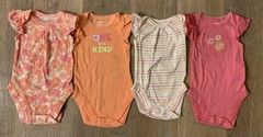 Bundles Baby Place Girl’s Size 0-3 Months Lot Of 4 Flutter Sleeve One Pieces