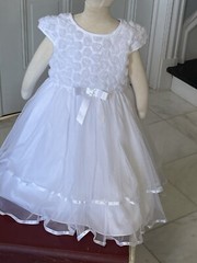 Marmellata Toddler or Girl’s Special Occasion Fully Lined White Dress Size 5Y