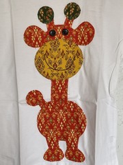 Cute Giraffe T-Shirt Wild Elephant Tail Shorts. Handmade in Thailand 2T-3T