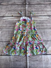 Tommy Bahama Girls 3T Colorful Strappy Dress With Parrot Pattern
