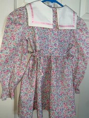 VTG Polly Flinders Toddler 4 Girls Dress Side Tie Pink Floral 1970’s Timeless
