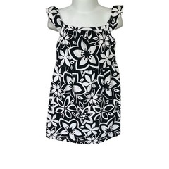 Girls 4T Faded Glory Black White Floral Strappy Flutter Sleeve Sundress