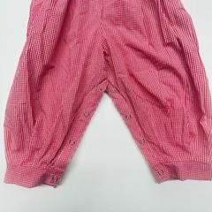 MOM & ME Boys Girls Longall Red Gingham Smocked Faith Joy Hope 18M Cotton