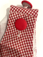 Lil Cactus Red Gingham Puppy Shortall Romper Size 3-6 Months