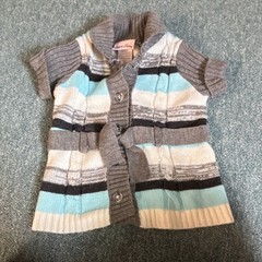 Little Lass 18M Striped Knit Cardigan Sweater Acrylic Short Sleeve Button