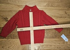 Cat & Jack Boys Mockneck Knit Sweater With Buttons Red 3T NWT