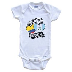 Colombian Guatemalan Hearts Colombia Guatemala Flags Baby Bodysuit – Baby Gift