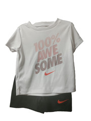 Nike Boys White/Black 2-Piece Set “JUST DO IT” T-shirt & Short Size 12 Months