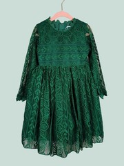 Trish Scully Child Girls Bella Rafaela Lace Party Holiday Dress Size 4 Emerald