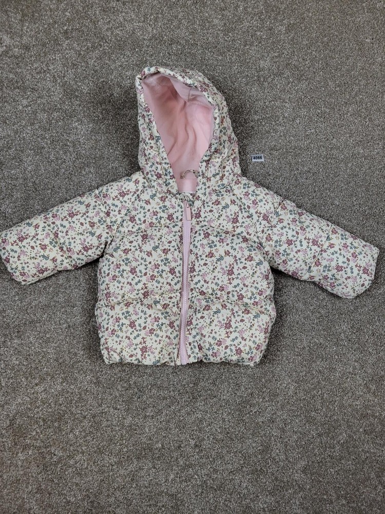 Primark Baby Floral Hooded Puffer Jacket 3-6 Months