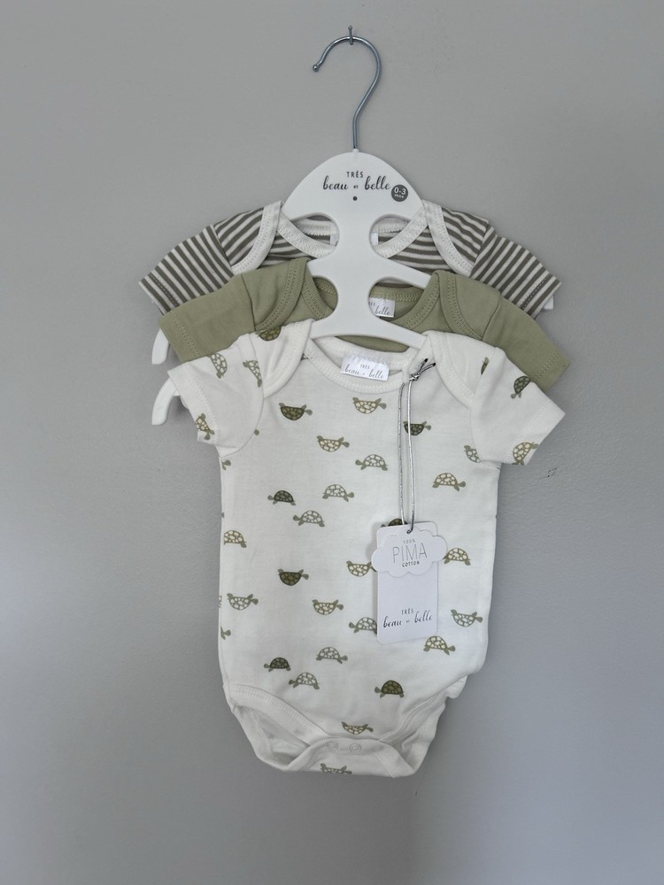 Très beau n belle 100% Pima Cotton Short Sleeve Set 0-3 Months